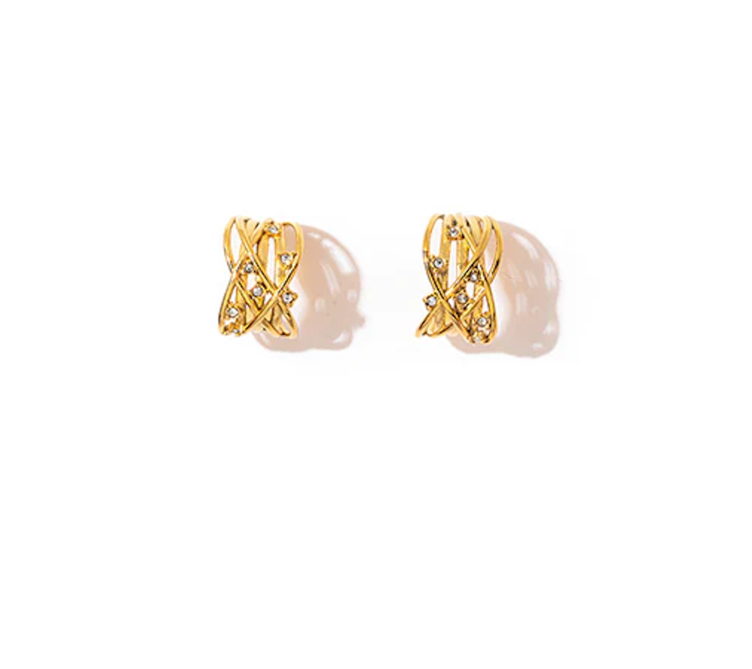 Pendientes Acero Inoxidable Dorado con Piedras