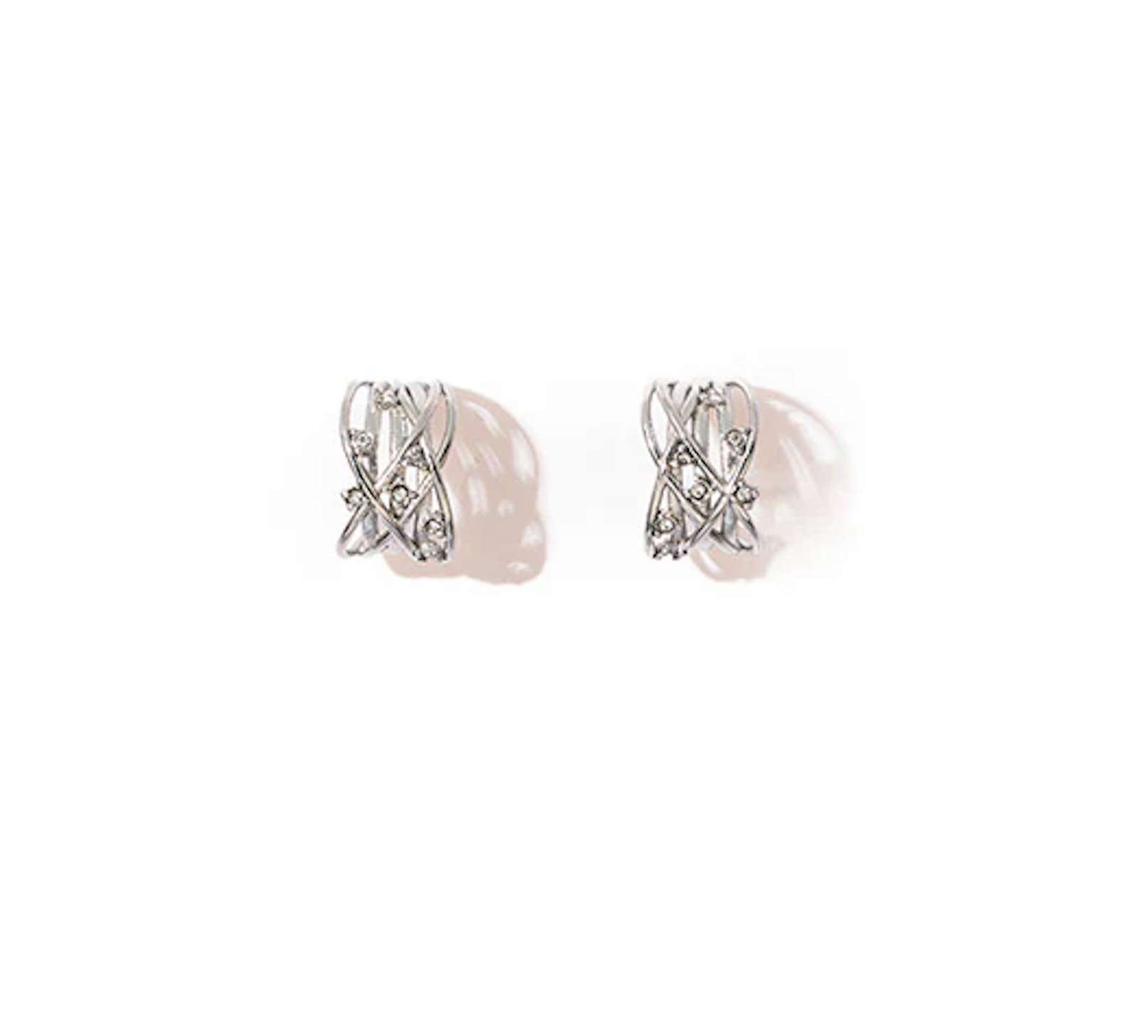 Pendientes Acero Plateado con Piedras